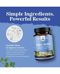 Dairy Relief Capsules, Off white, 90ct