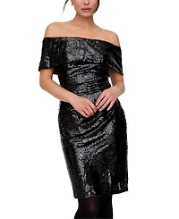 Lily and Lionel London Women's Jaya Off The Shoulder Sequins Midi Dress
