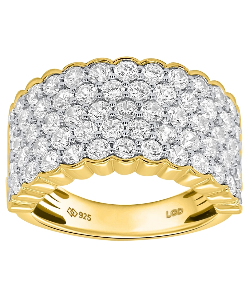 Forever Grown Diamonds Lab-Grown Diamond Ring (3.ct. t.w.) 14K Gold Plated Sterling Silver