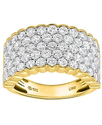 Forever Grown Diamonds Lab-Grown Diamond Ring (3.ct. t.w.) 14K Gold Plated Sterling Silver