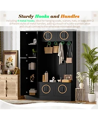 Streamdale Modern Hall Tree with Shoe Storage, Bench, Hooks & Shelf - Black