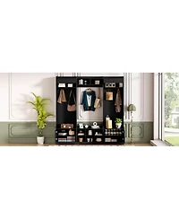 Streamdale Modern Hall Tree with Shoe Storage & Bench - Black