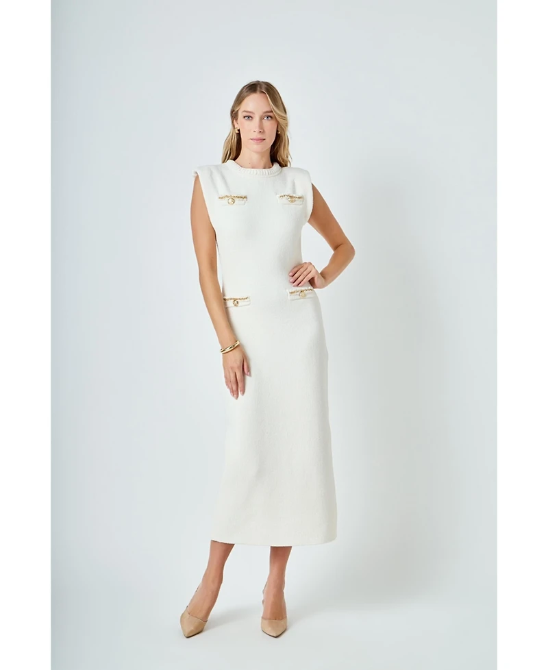 endless rose Women's Knit Padded Maxi Dress
