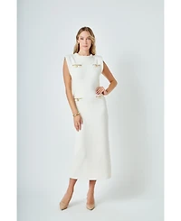 endless rose Women's Knit Padded Maxi Dress