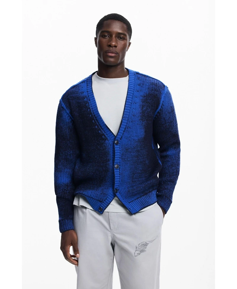 Desigual Men's Gradient cardigan sweater