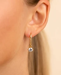 Sterling Forever Silver Matilda Brilliant Cut Cz French Clip Earrings