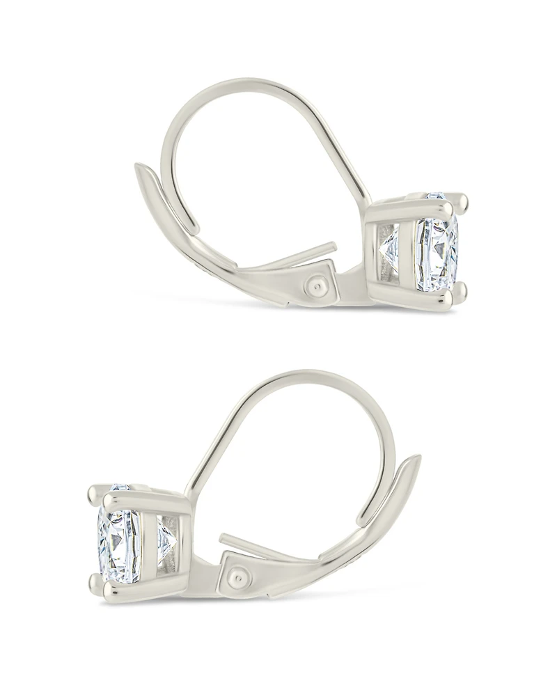 Sterling Forever Sterling Silver Round Cut French Clip Earrings