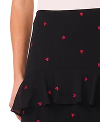 CeCe Women's Tiered Ruffle Flounce Midi Skirt