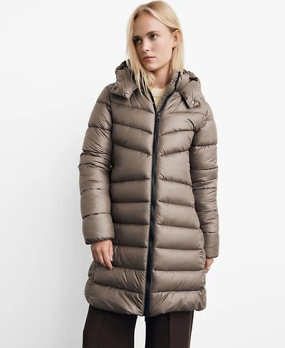 Mango Women's Hood Quilted Coat