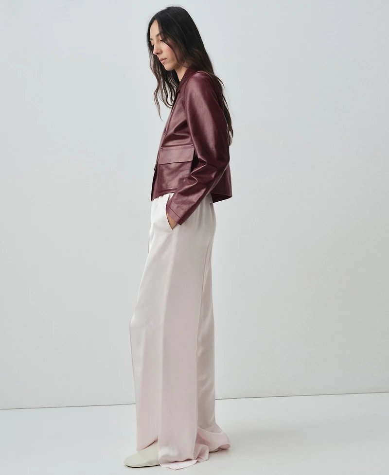 Mango Women's Leather Buttons Jacket