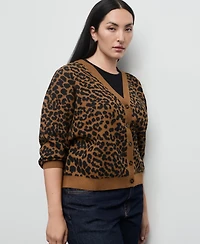 Mango Women's Leopard Knit Cardigan