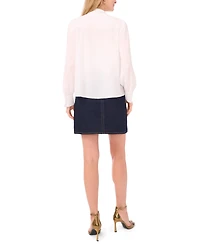 Vince Camuto Women's Front Tie And Pintuck Long-Sleeve Top