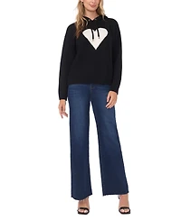 Vince Camuto Women's Heart Motif Long-Sleeve Hoodie