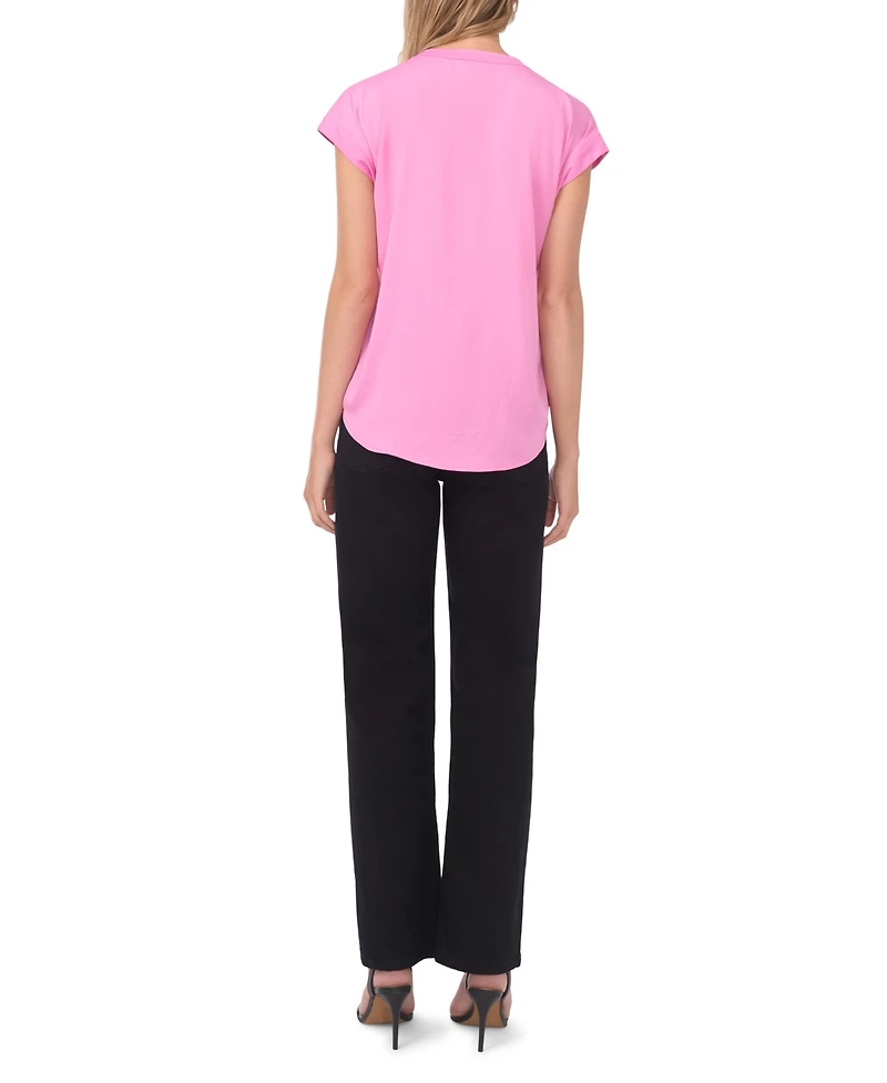 Vince Camuto Women's V-Neck Front Placket Blouse Top