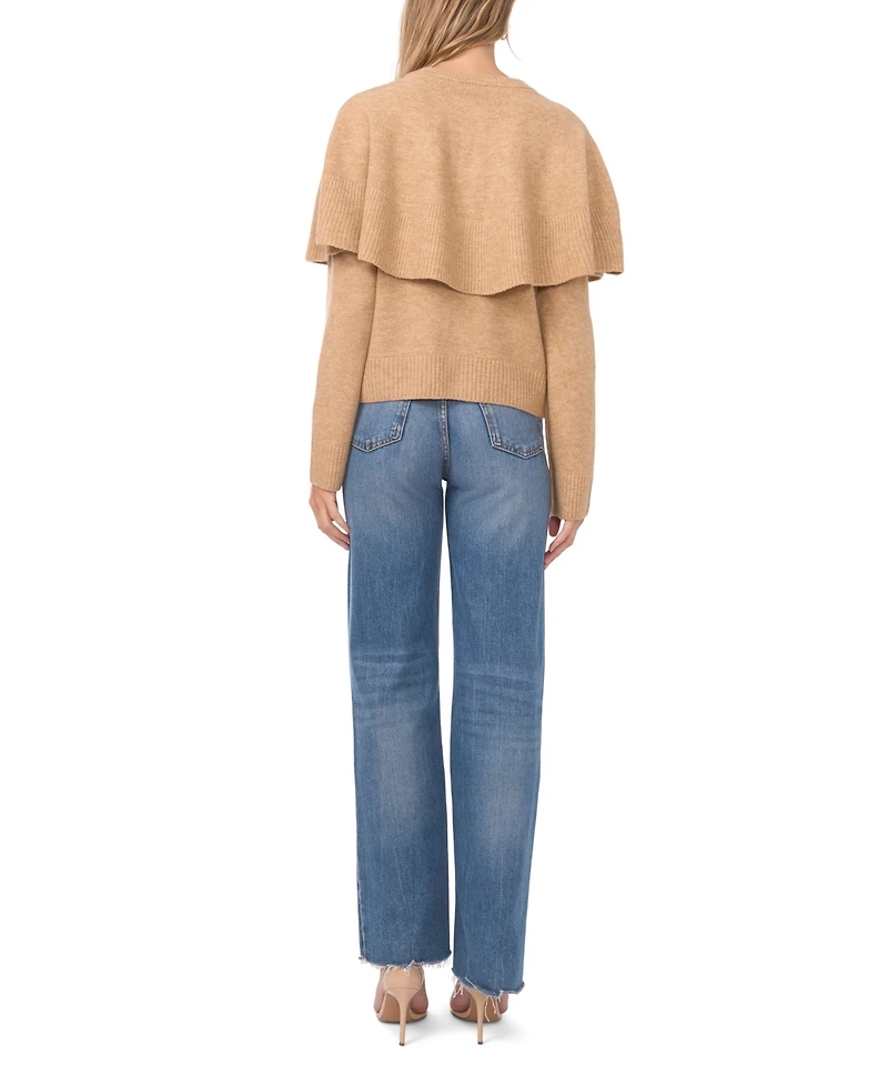 Vince Camuto Women's Long Sleeve Sweater with Shawl