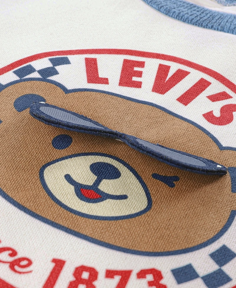 Levi's Boys Toddler 2T-4T 2-Piece 3D Moto Crewneck Sweatshirt and Jeans Set