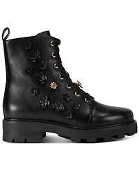 Karl Lagerfeld Paris Women's Mela Fleur Combat Booties