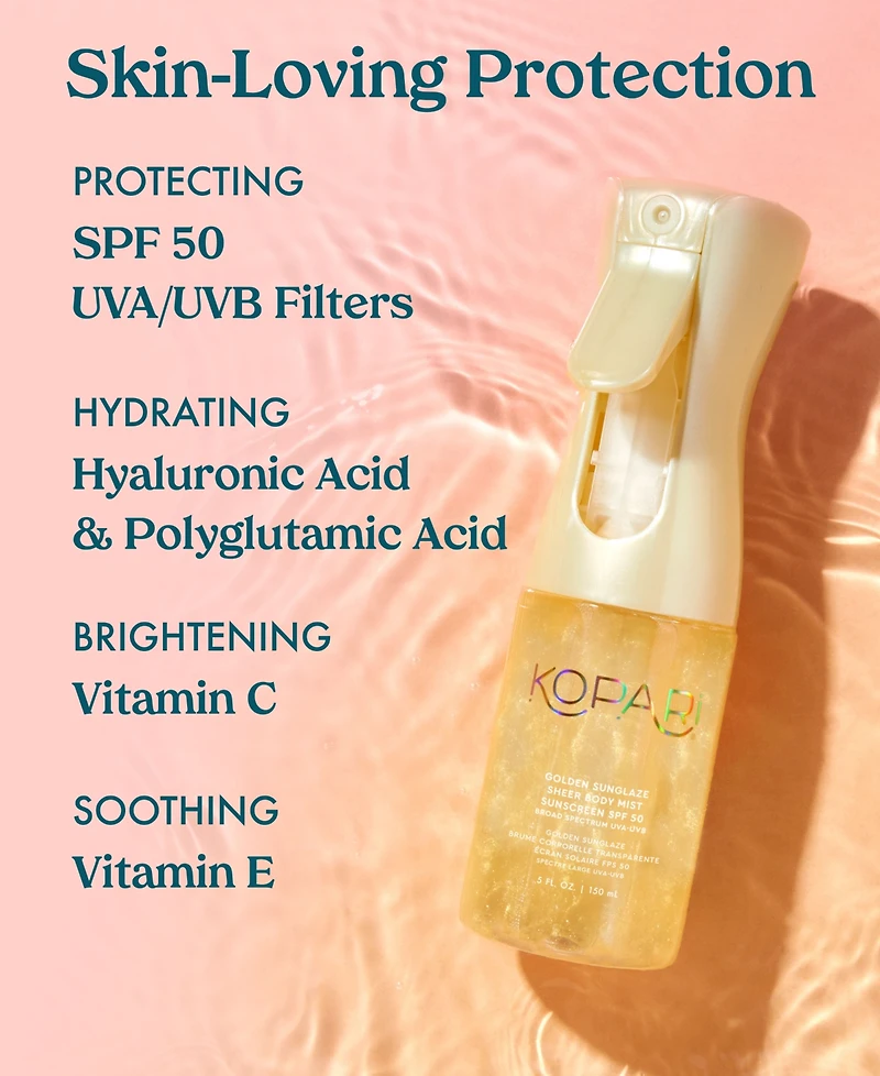 Kopari Beauty Golden Sunglaze Sheer Body Mist Sunscreen Spf 50