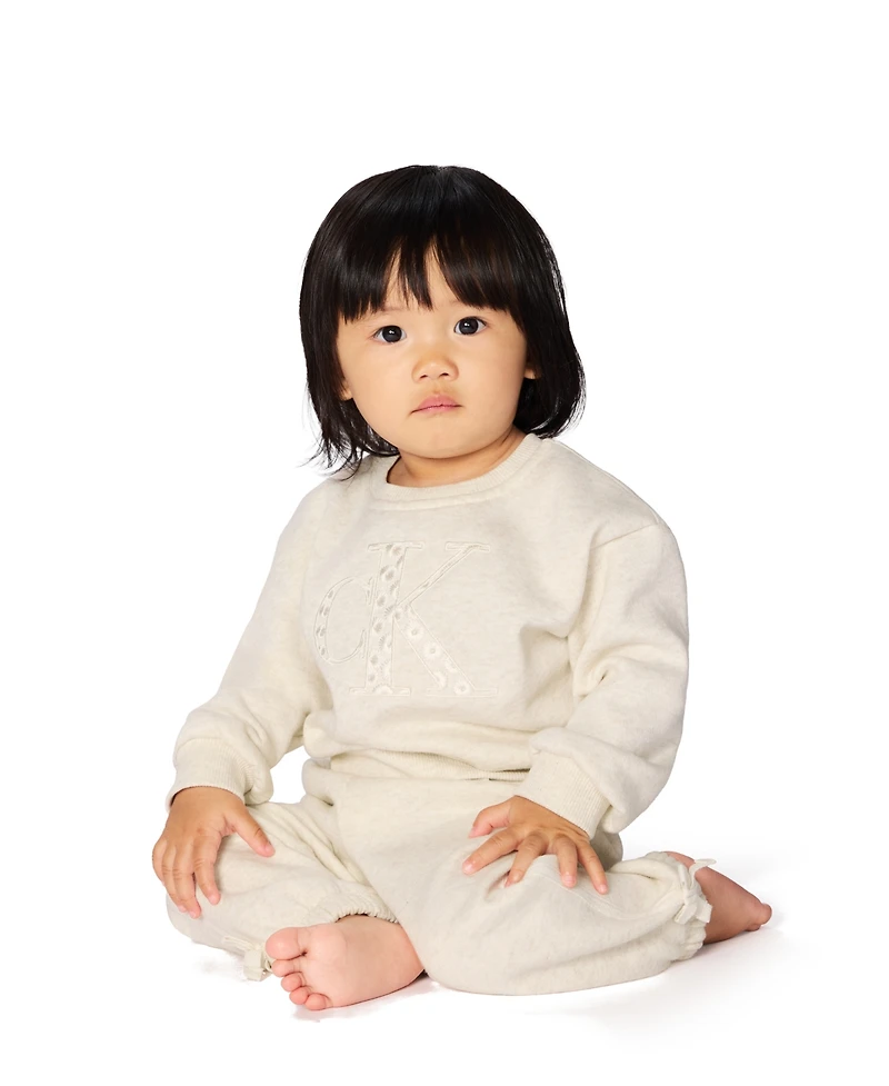 Calvin Klein Baby Girls 2-Piece Fleece Sweatshirt and Pant Set