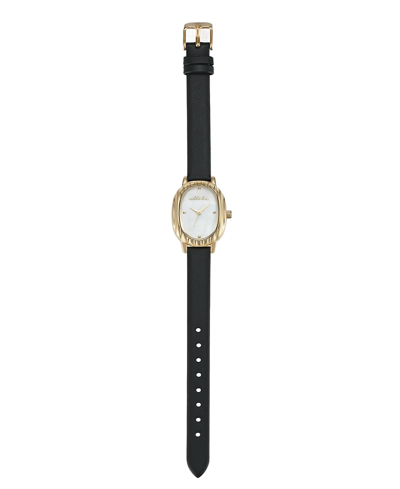 Ettika Timeless Texture Gold Plated Leather Watch