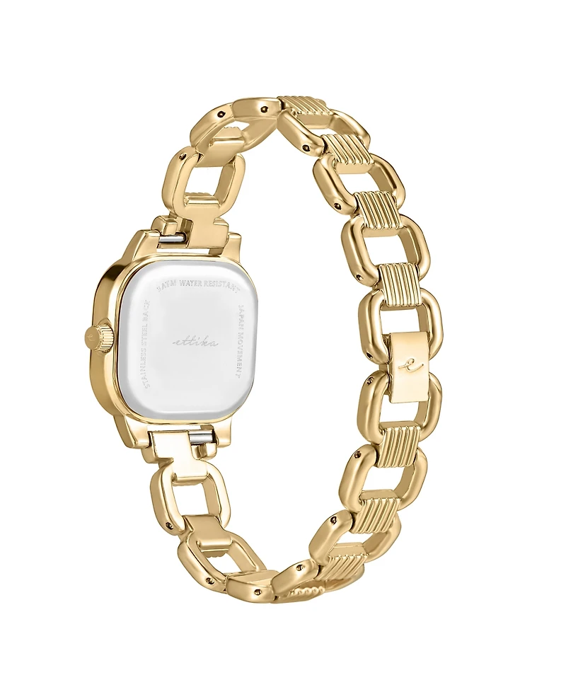 Ettika Classic Square Gold Plated Bracelet Watch, 70-110mm