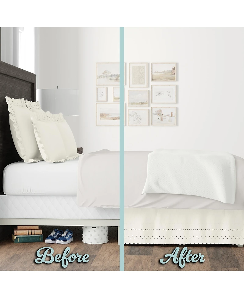 Fresh Ideas Ruffled Eyelet 14" Drop Bed Skirt, Queen