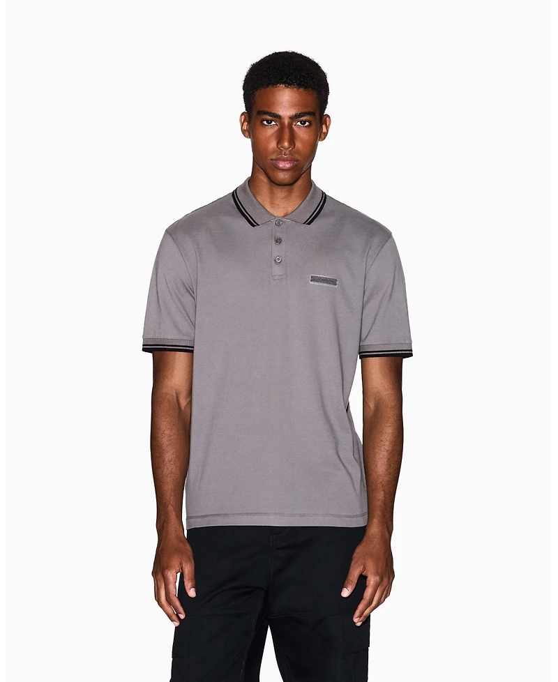 A|X Armani Exchange Men's Cozy Lab Pique with Collar Tipping Polo Shirt