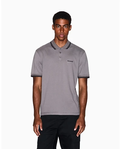 A|X Armani Exchange Men's Cozy Lab Pique with Collar Tipping Polo Shirt