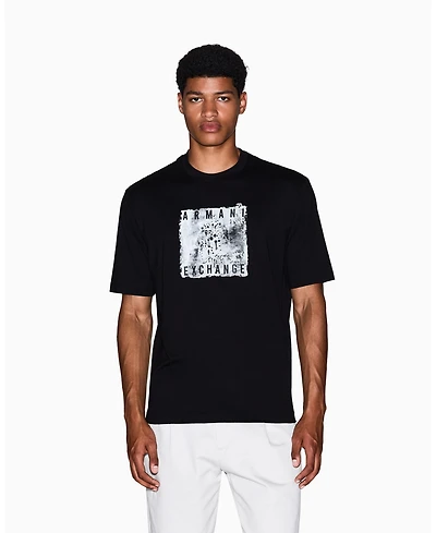A|X Armani Exchange Men's Grid Box Splatter Graphic T-Shirt