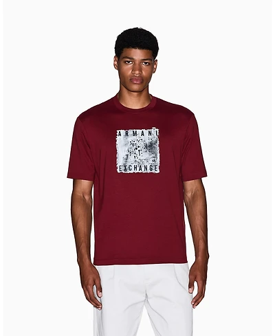 A|X Armani Exchange Men's Grid Box Splatter Graphic T-Shirt
