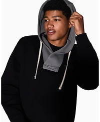 A|X Armani Exchange Men's Cozy Lab Color Block Pique Hoodie Sweatshirt