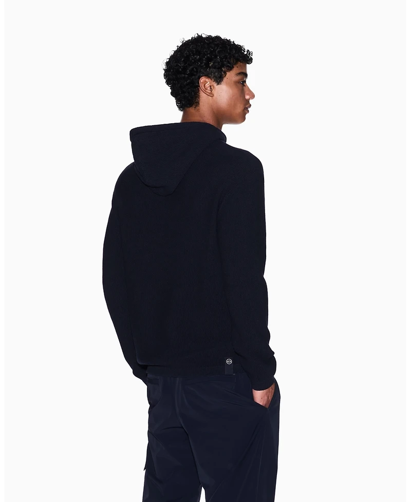 A|X Armani Exchange Men's Waffle Knit Hoodie Sweater