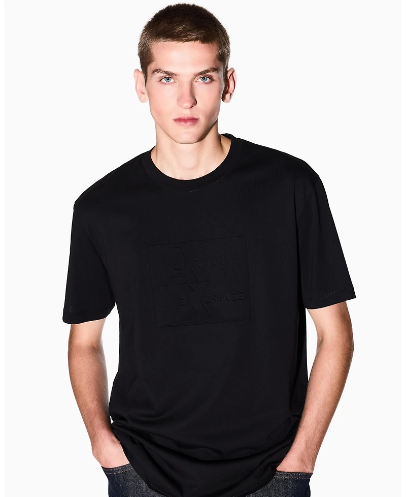 A|X Armani Exchange Men's Tonal Grid Box Graphic T-Shirt