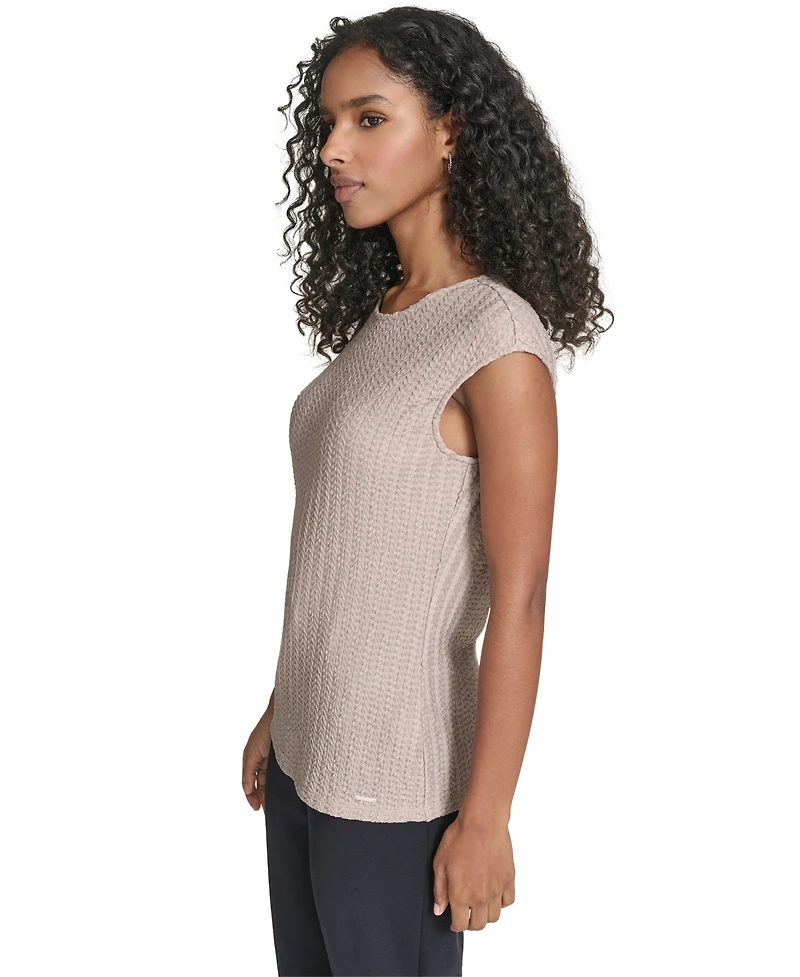 Calvin Klein Women's Textured Cap Sleeve Top