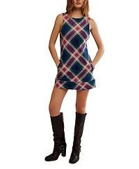 Free People Women's Carven Plaid Mini Sleeveless Dress