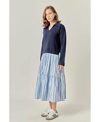 English Factory Women's Mixed media Midi Dress