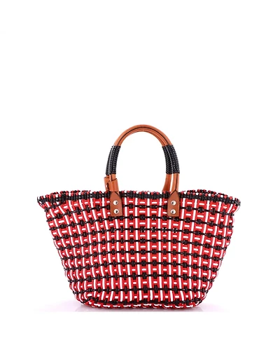 Pre-Owned Balenciaga Small Bistro Panier Bag Woven Faux Leather