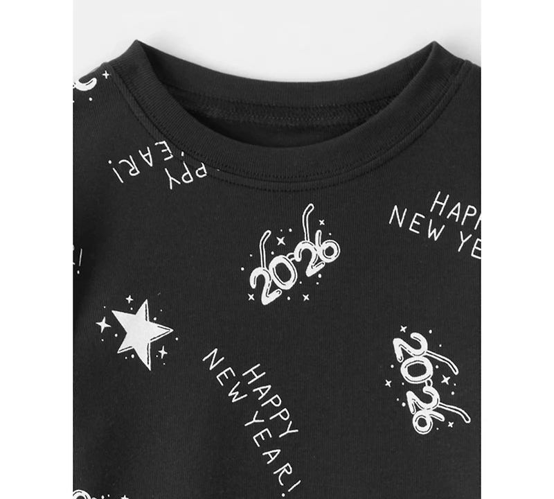 Carter's Boys Toddler 2T-5T 2-Piece New Years Snug Fit Long-Sleeve Top and Pants Pajama Set