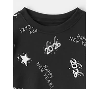 Carter's Boys Toddler 2T-5T 2-Piece New Years Snug Fit Long-Sleeve Top and Pants Pajama Set
