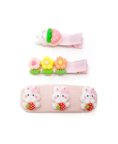 Puttisu Girls 3pc Hair Clip Set - Bunny Garden Trio