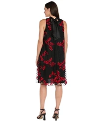 R & M Richards Women's Embroidered Sleeveless Swing Dress