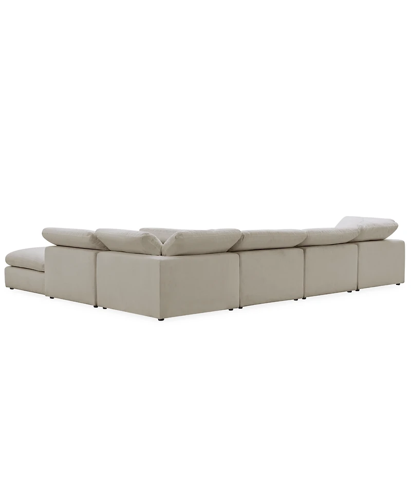 Furniture Fog -Pc. Fabric L-Sectional Ottoman End Sofa Set