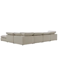 Furniture Fog -Pc. Fabric L-Sectional Ottoman End Sofa Set