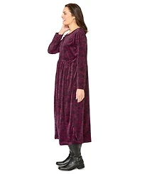 Woman Within Plus Size 21-Button Velour Dress