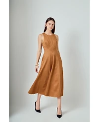 endless rose Women's Faux Suede Midi Dress