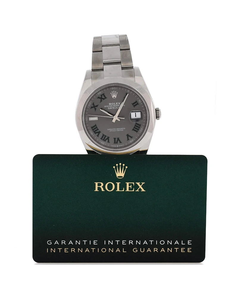 Pre-Owned Rolex Oyster Perpetual Datejust Wimbledon Automatic Watch in Stainless Steel 41mm