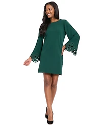 London Times Women's Scuba Crepe Embellished A-Line Dress