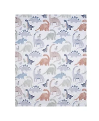 Lambs & Ivy Dino-Might Ultra-Soft Fleece Watercolor Dinosaur Baby Blanket