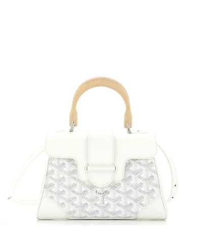 Pre-Owned Goyard Mini Saigon Top Handle Bag Coated Canvas with Leather