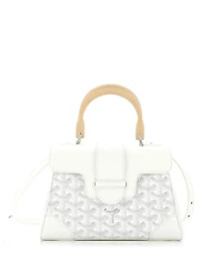 Pre-Owned Goyard Mini Saigon Top Handle Bag Coated Canvas with Leather